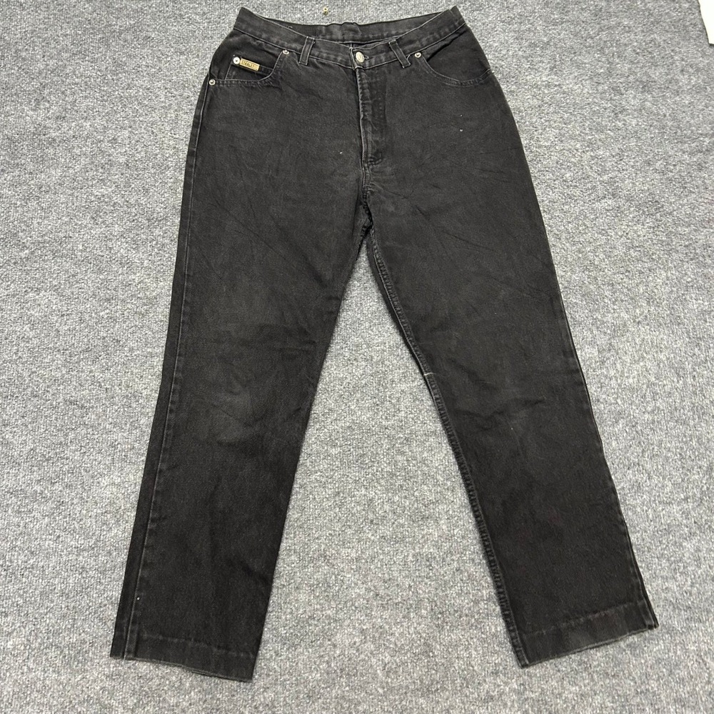 Stanley Jeans Womens Size 28 Black Straight Leg Classic Fit Workwear Denim